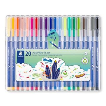   Rostirón készlet, 1 mm, STAEDTLER "Triplus 323", 20 különböző szín