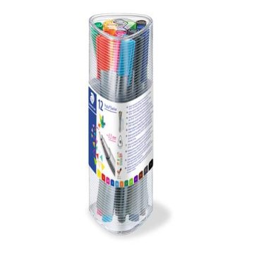   Tűfilc készlet, 0,3 mm, STAEDTLER "Triplus 334", 12 különböző szín