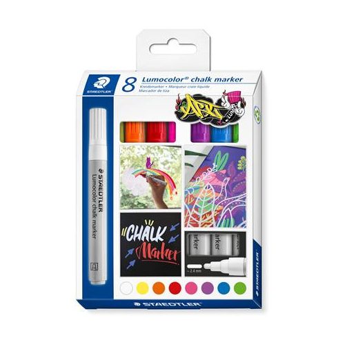 Krétamarker készlet, 2,4 mm, kúpos, STAEDTLER "Lumocolor® 344", 8 különböző szín