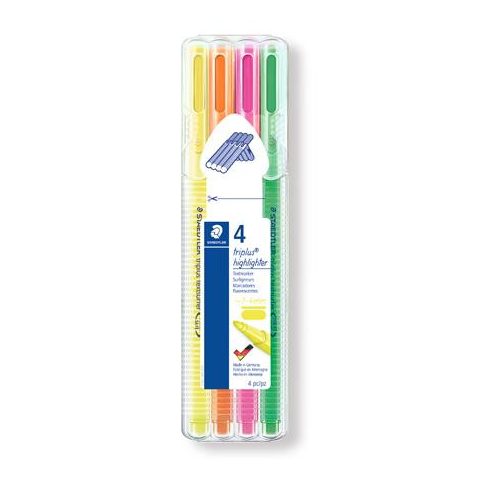 Szövegkiemelő készlet, 1-4 mm, STAEDTLER "Triplus 362", 4 különböző szín