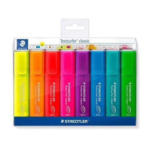 Szövegkiemelő készlet, 1-5 mm, STAEDTLER "Classic 364", 8 különböző szín