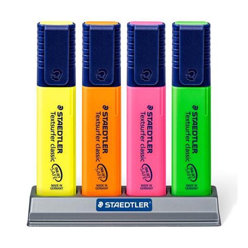Szövegkiemelő készlet, 1-5 mm, asztali, STAEDTLER "Classic 364", 4 különböző szín