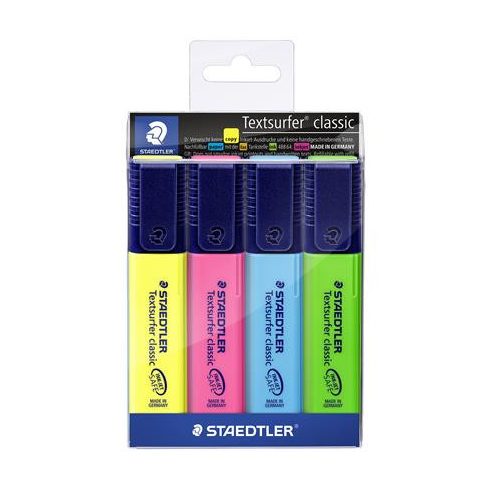 Szövegkiemelő készlet, 1-5 mm, STAEDTLER "Textsurfer Classic 364", 4 különböző szín