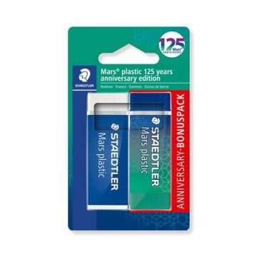   Radír, STAEDTLER "Mars® Plastic 526 , 125 years", kék-zöld