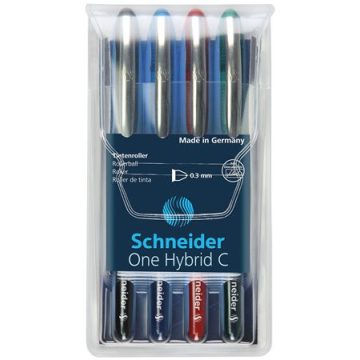   Rollertoll készlet, 0,3 mm, SCHNEIDER "One Hybrid C", 4 szín