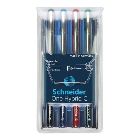Rollertoll készlet, 0,3 mm, SCHNEIDER "One Hybrid C", 4 szín