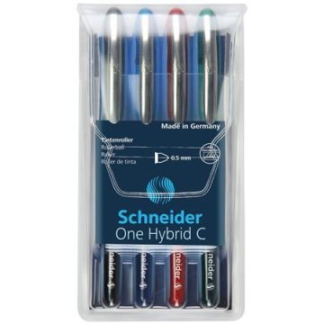   Rollertoll készlet, 0,5 mm, SCHNEIDER "One Hybrid C", 4 szín
