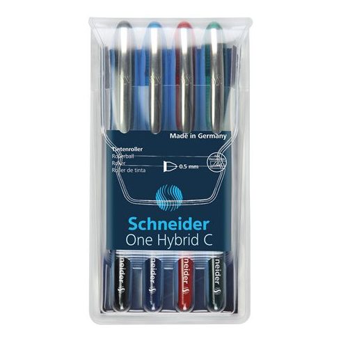 Rollertoll készlet, 0,5 mm, SCHNEIDER "One Hybrid C", 4 szín