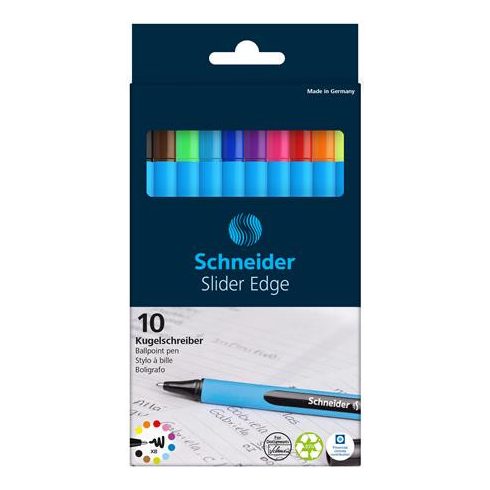 Golyóstoll készlet, 0,7 mm, kupakos, SCHNEIDER "Slider Edge XB", vegyes színek