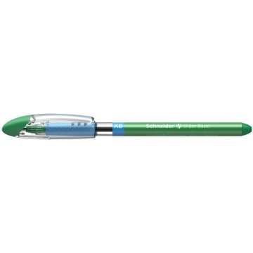   Golyóstoll, 0,7 mm, kupakos, SCHNEIDER "Slider Basic XB", zöld