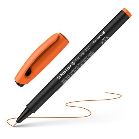 Tűfilc, 0,4 mm, SCHNEIDER "Topliner 967", narancssárga