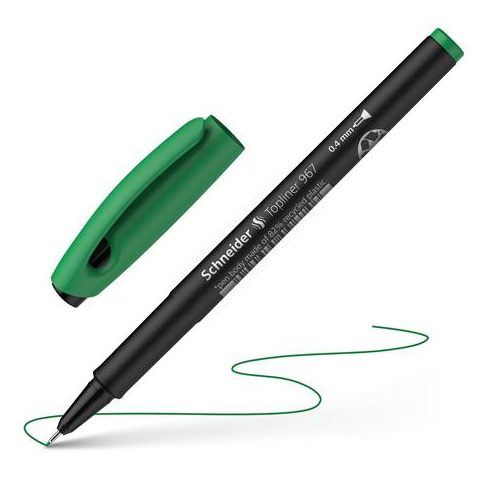 Tűfilc, 0,4 mm, SCHNEIDER "Topliner 967", zöld