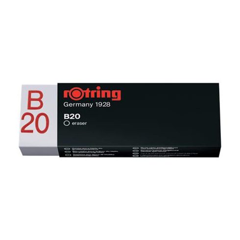 Radír, papírtokkal, ROTRING "Rapid B20", fehér