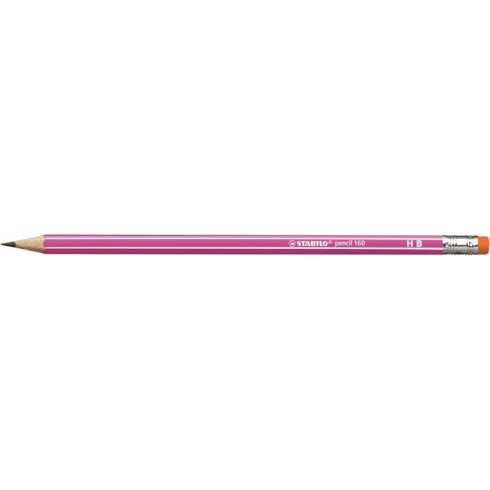 Grafitceruza radírral, HB, hatszögletű, STABILO "Pencil 160", rózsaszín