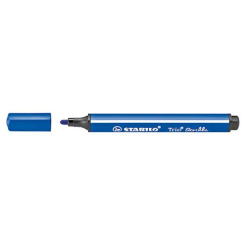 Filctoll, 1,5-2 mm, rugós hegy, STABILO "Trio Scribbi", kék