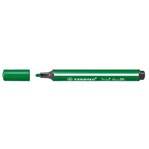 Filctoll, 1,5-2 mm, rugós hegy, STABILO "Trio Scribbi", zöld