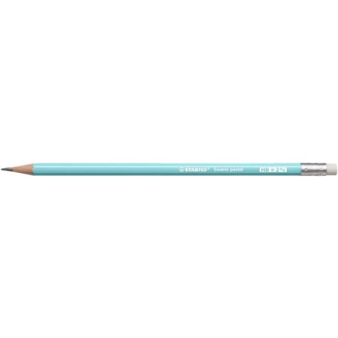 Grafitceruza radírral, HB, hatszögletű, STABILO "Swano Pastel", kék