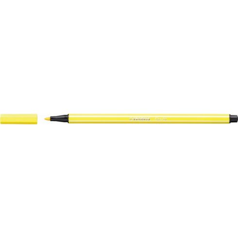 Filctoll, 1 mm, STABILO "Pen 68", neon sárga