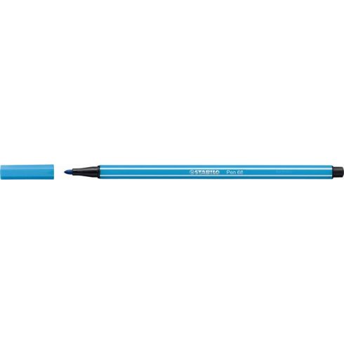 Filctoll, 1 mm, STABILO "Pen 68", neon kék