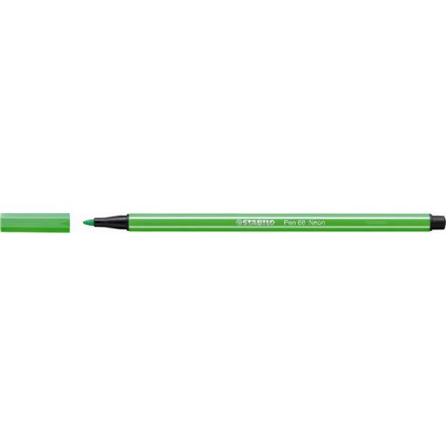 Filctoll, 1 mm, STABILO "Pen 68", neon zöld
