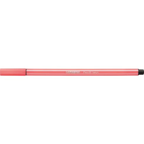 Filctoll, 1 mm, STABILO "Pen 68", neon piros
