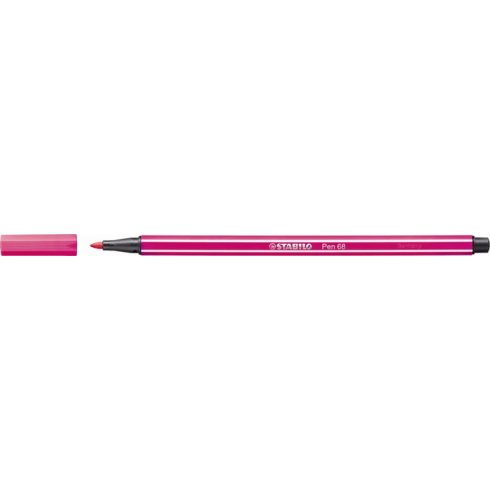 Filctoll, 1 mm, STABILO "Pen 68", neon rózsaszín