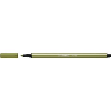 Filctoll, 1 mm, STABILO "Pen 68", sárzöld