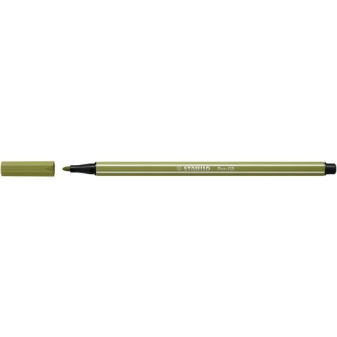 Filctoll, 1 mm, STABILO "Pen 68", sárzöld
