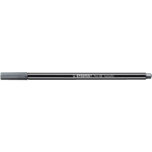Filctoll, 1,4 mm, STABILO "Pen 68 metallic", ezüst