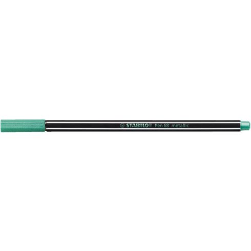 Filctoll, 1,4 mm, STABILO "Pen 68 metallic", metálzöld