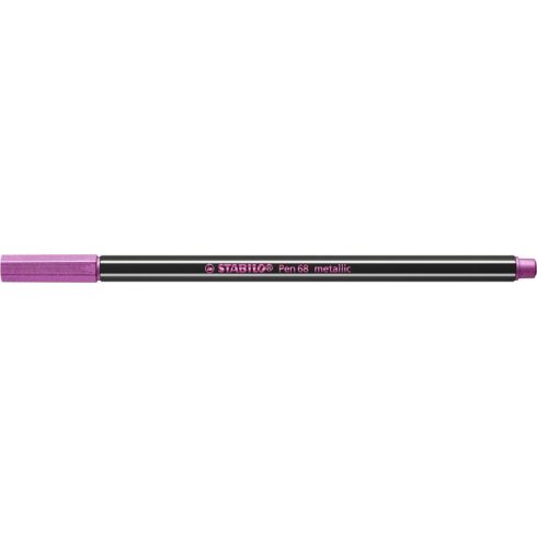 Filctoll, 1,4 mm, STABILO "Pen 68 metallic", metál rózsaszín
