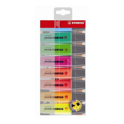 Szövegkiemelő készlet, 2-5 mm, STABILO "BOSS original", 8 különböző szín