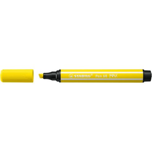 Filctoll, 1-5 mm, vágott hegy, STABILO "Pen 68 MAX", citromsárga