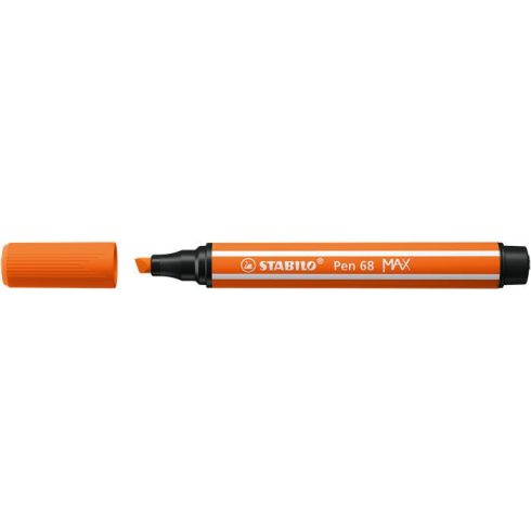 Filctoll, 1-5 mm, vágott hegy, STABILO "Pen 68 MAX", sötét narancssárga