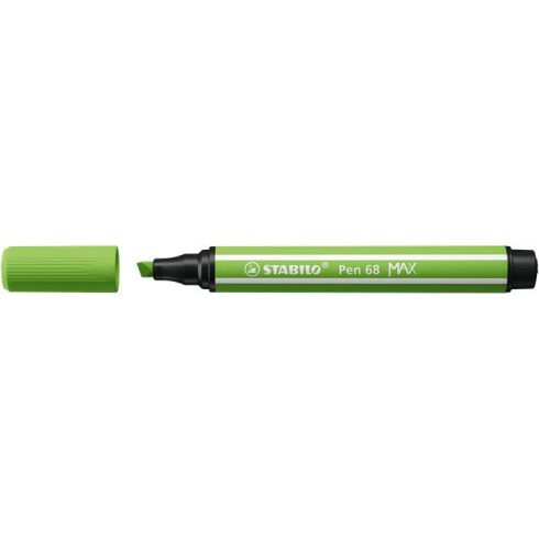 Filctoll, 1-5 mm, vágott hegy, STABILO "Pen 68 MAX", világoszöld