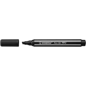   Filzstift, 1–5 mm, geschnittene Spitze, STABILO „Pen 68 MAX“, schwarz
