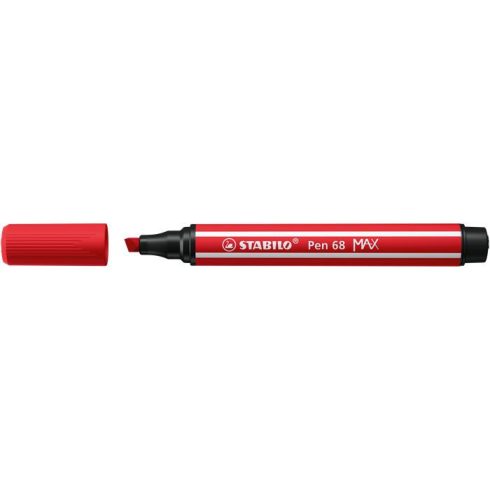 Filctoll, 1-5 mm, vágott hegy, STABILO "Pen 68 MAX", piros