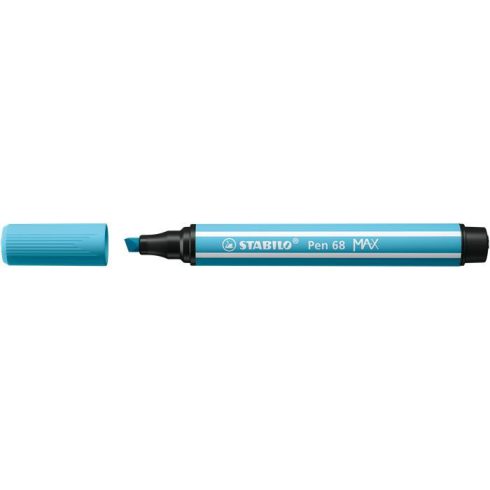 Filctoll, 1-5 mm, vágott hegy, STABILO "Pen 68 MAX", azúrkék