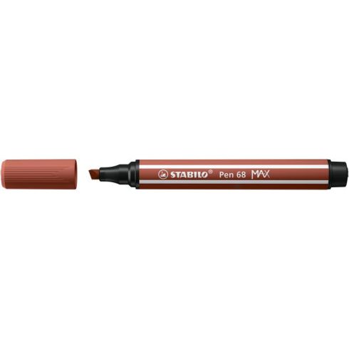Filctoll, 1-5 mm, vágott hegy, STABILO "Pen 68 MAX", vörösbarna