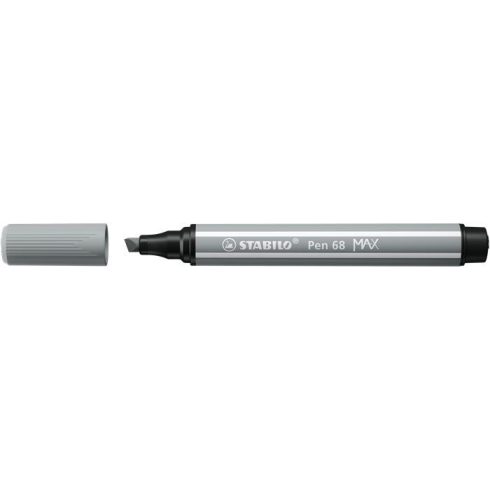 Filctoll, 1-5 mm, vágott hegy, STABILO "Pen 68 MAX", középszürke
