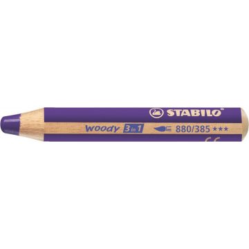   Színes ceruza, kerek, vastag, STABILO "Woody 3 in 1", viola