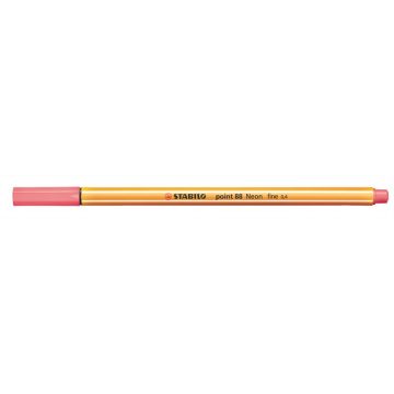 Tűfilc, 0,4 mm, STABILO "Point 88", neon piros