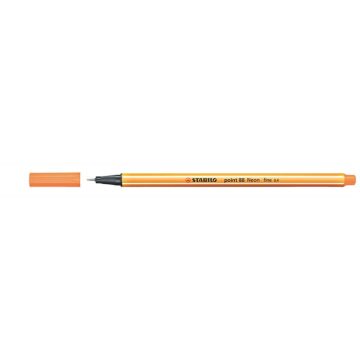   Tűfilc, 0,4 mm, STABILO "Point 88", neon narancssárga