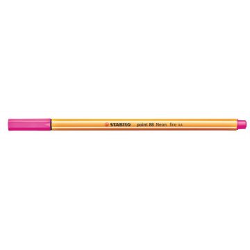  Tűfilc, 0,4 mm, STABILO "Point 88", neon rózsaszín