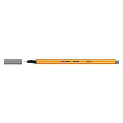 Tűfilc, 0,4 mm, STABILO "Point 88", szürke