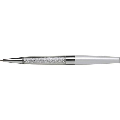 Golyóstoll, krémfehér, alul fehér SWAROVSKI® kristállyal töltve, 14cm, ART CRYSTELLA®