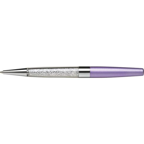 Golyóstoll, világoslila, alul fehér SWAROVSKI® kristállyal töltve, 14cm, ART CRYSTELLA®