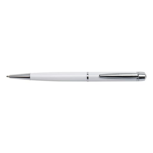 Golyóstoll, fehér "Lille Pen", fehér SWAROVSKI® kristállyal, 14cm, ART CRYSTELLA®