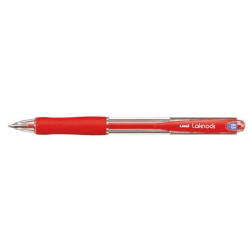   Golyóstoll, 0,3 mm, nyomógombos, UNI "SN-100 Laknock", piros