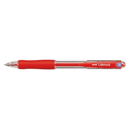 Golyóstoll, 0,3 mm, nyomógombos, UNI "SN-100 Laknock", piros